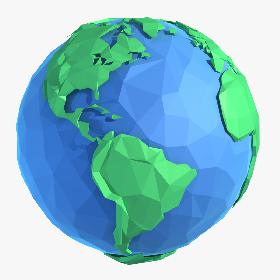 Cartoon Flat Low Poly World